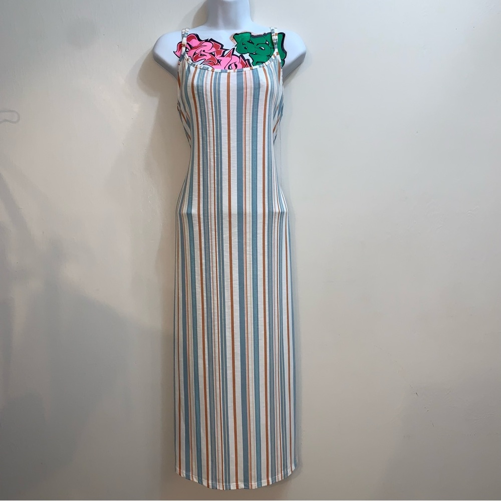 XL vertical striped Roxy sleeveless dress